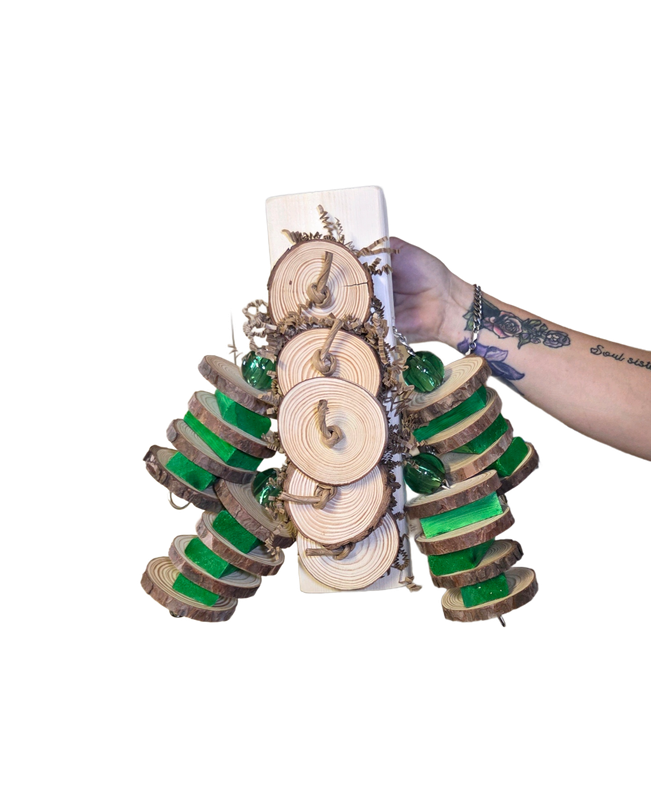 Round Robin Cage Mount with Chain for Large Birds by Birdie Box Bird Toys