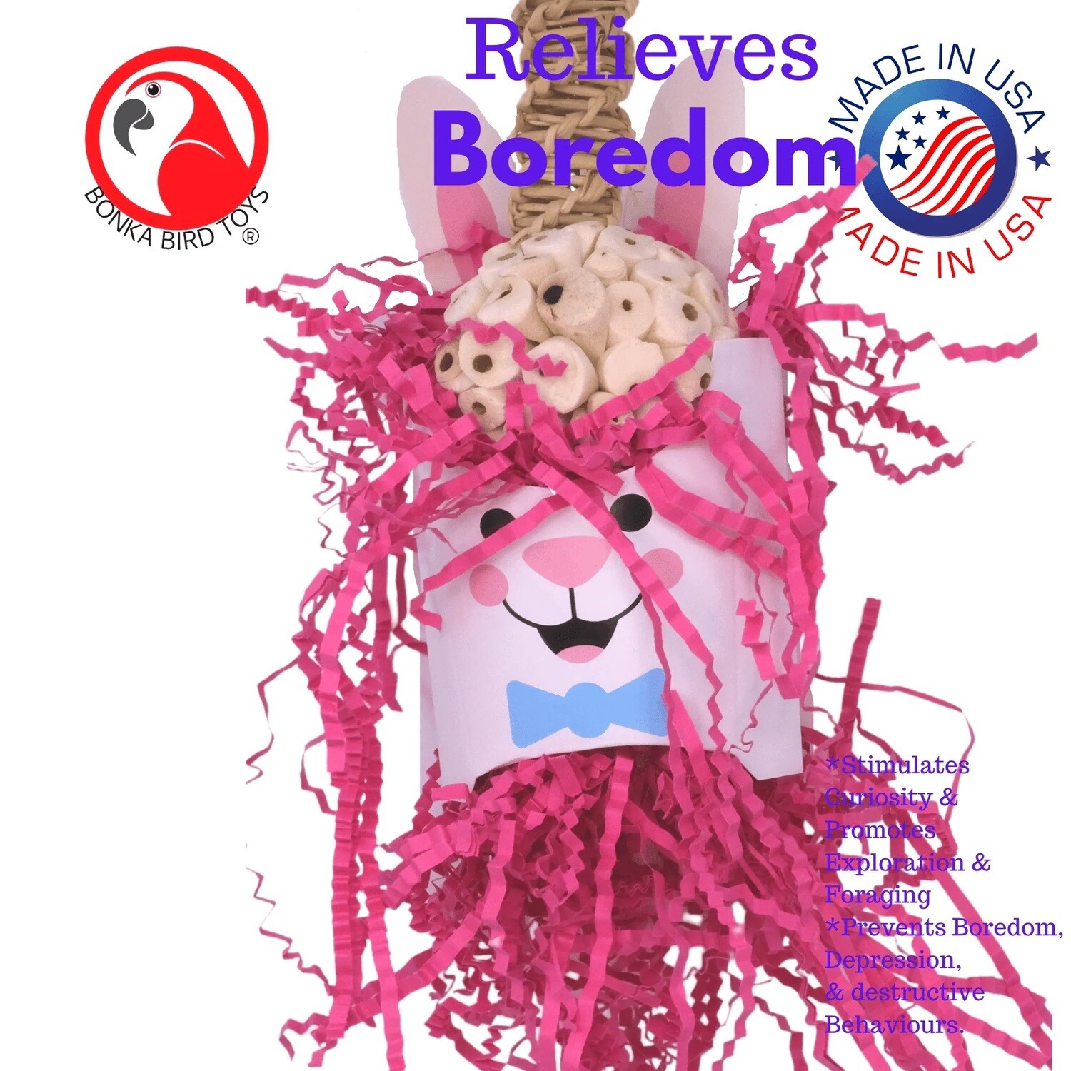 Sola Hanging Easter Bunny Toy by Bonka Bird Toys