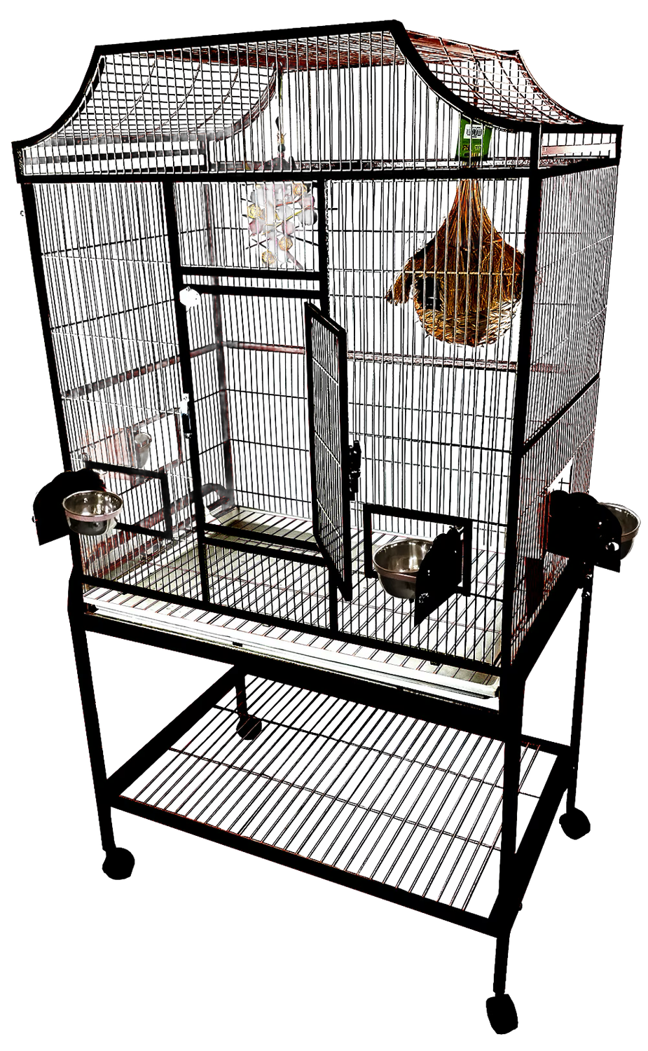 MA3221FL 32" x 21" x 61" Elegant Style Flight Cage in Black with 1/2" Bar Spacing by A&amp;E Cage Company