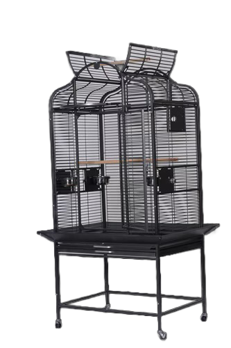 GB73223 32"x23"x68" Majestic Series Parrot Cage Small in Black with 5/8" Bar Spacing by A&amp;E Cage Company