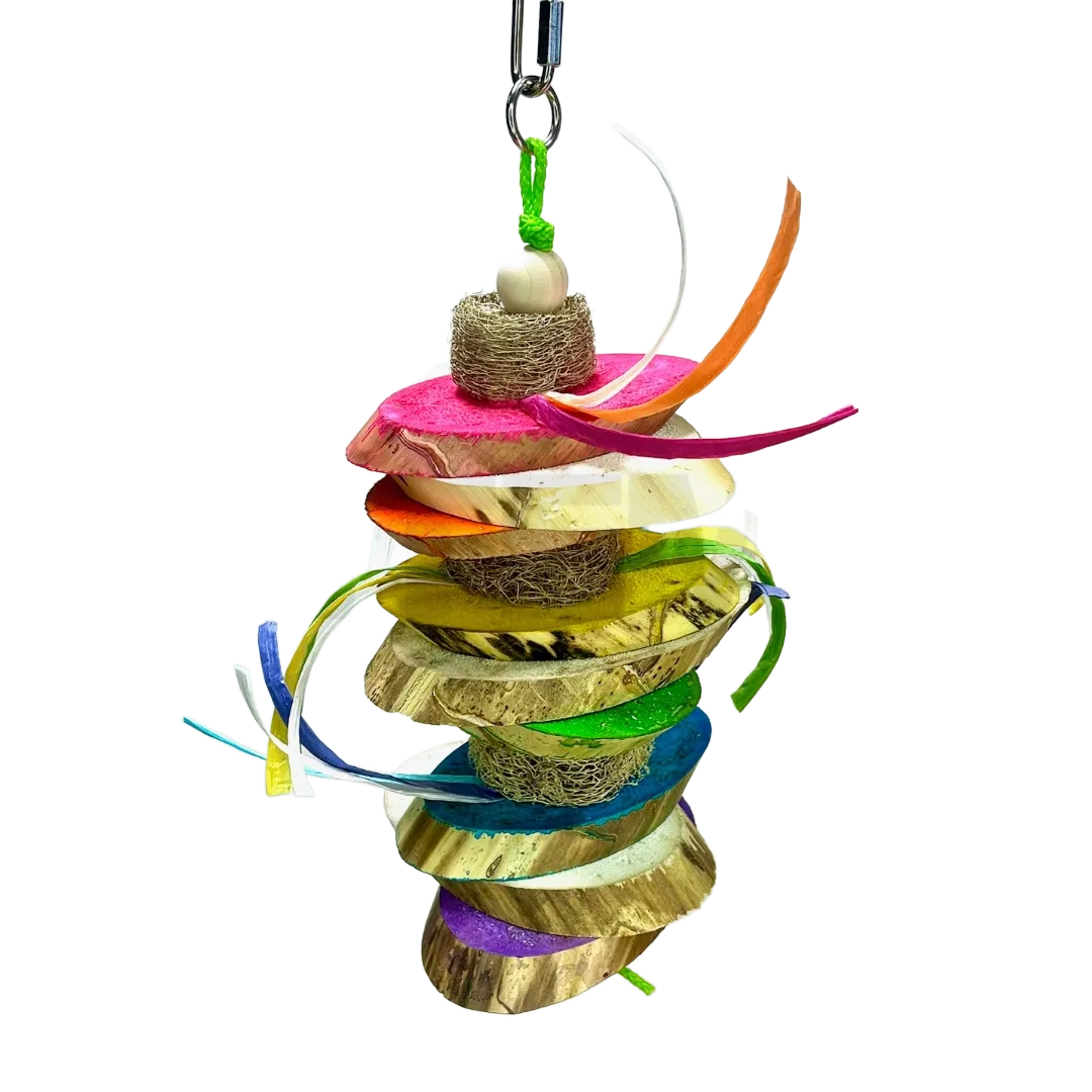 Karma Rainbow hanging toy for Medium Size Birds by Bite Me Birdie