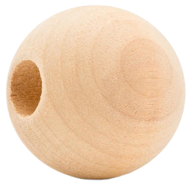 2" Large Hardwood Ball Bead with 1/2" Hole Pack of 3 Foot Toy for Large Birds by Parrotsrus
