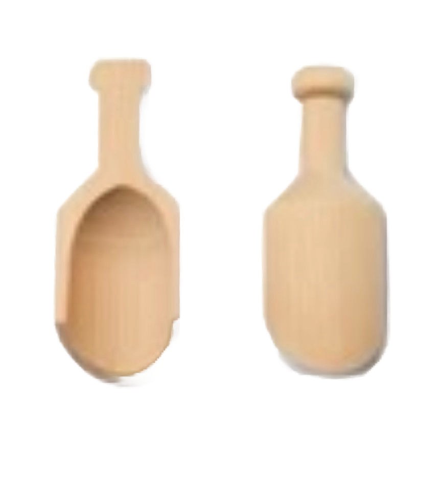 3" Hardwood Wooden Scooper Pack of 2 Foot Toy for Medium and Large Birds by Parrotsrus