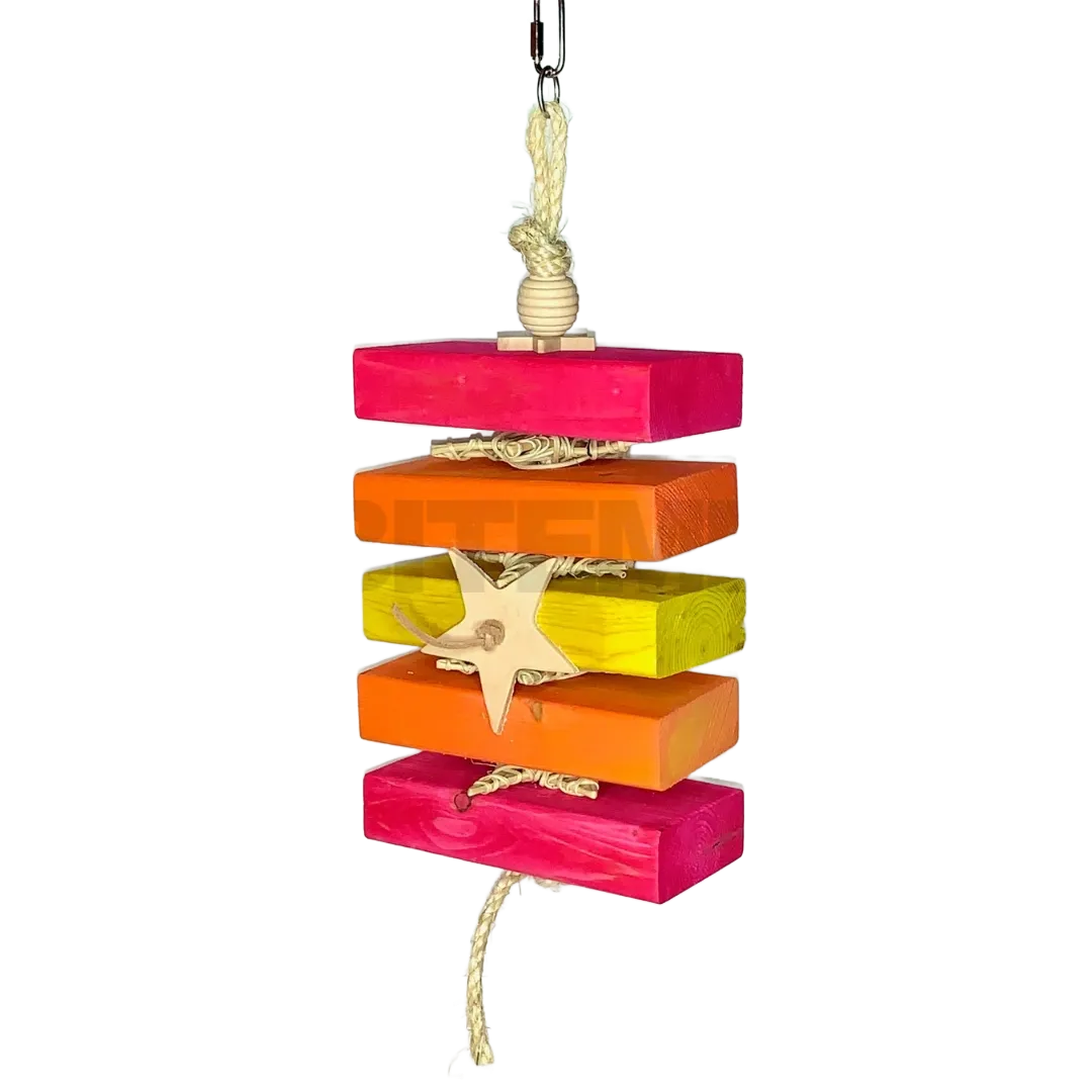Hannah Brights hanging toy on SISAL for Medium and Large Size Birds by Bite Me Birdie