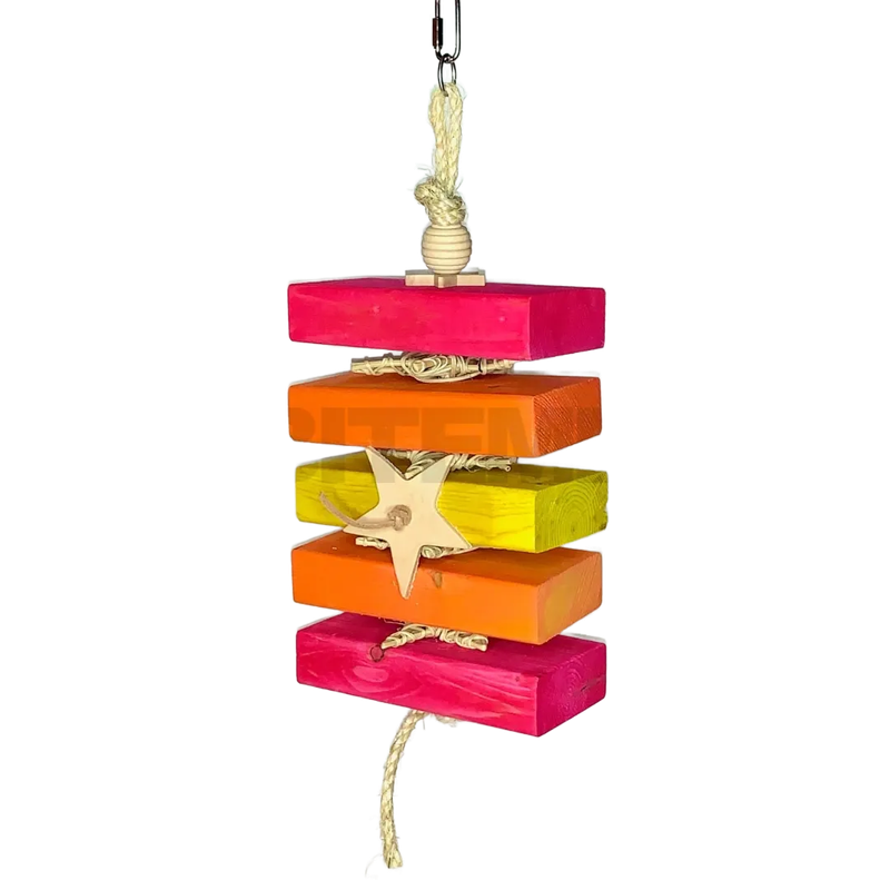 Hannah Brights hanging toy on SISAL for Medium and Large Size Birds by Bite Me Birdie