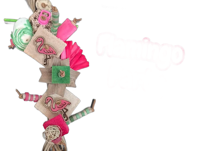 Flamingo Party Seagrass Shredder by Peter Piper Parrots - Limited Edition