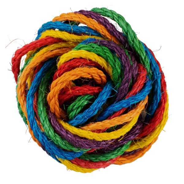 Rainbow Sisal 60" x 1/4" - 6 Pack by Super Bird Creations