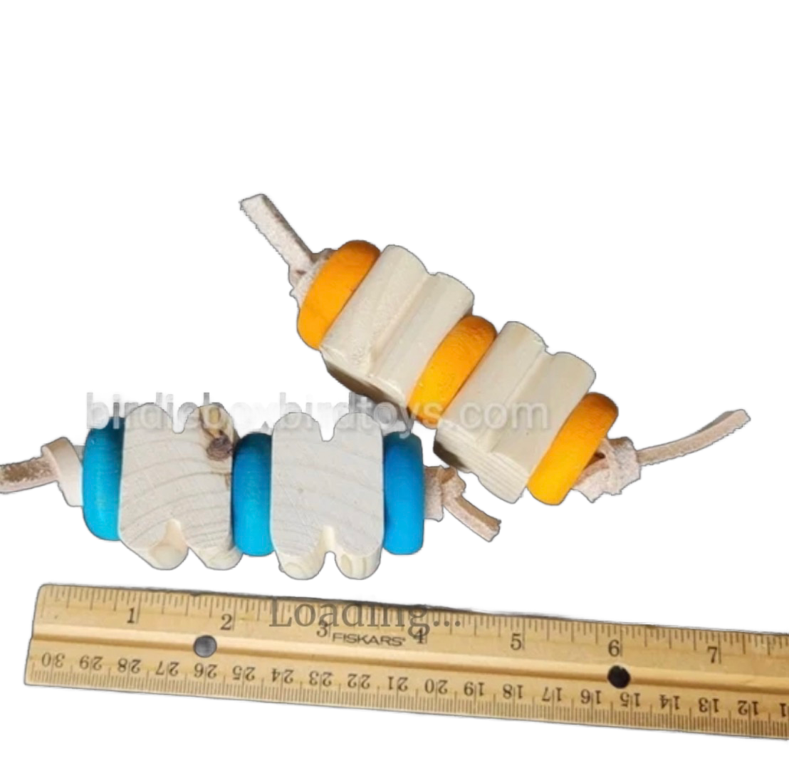 Double Groove Footies 2 Pack by Birdie Box Bird Toys