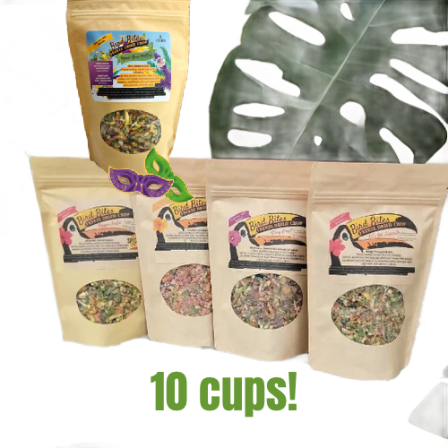 Bird Bites Freeze Dried Chop - Ultimate 5-Flavor Variety Pack - Daily Veggies &amp; Fruits