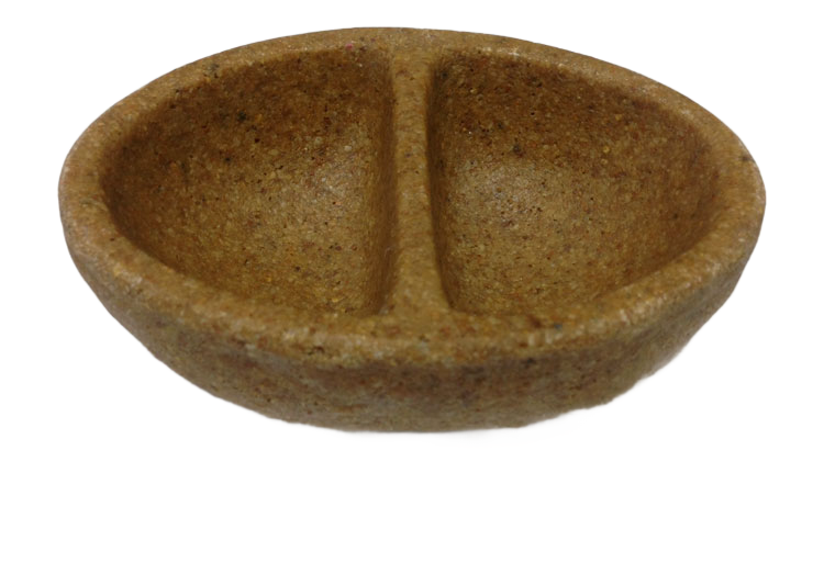 Divided Small Sandstone Oval Java Tree Cup by A&amp;E Cage Company