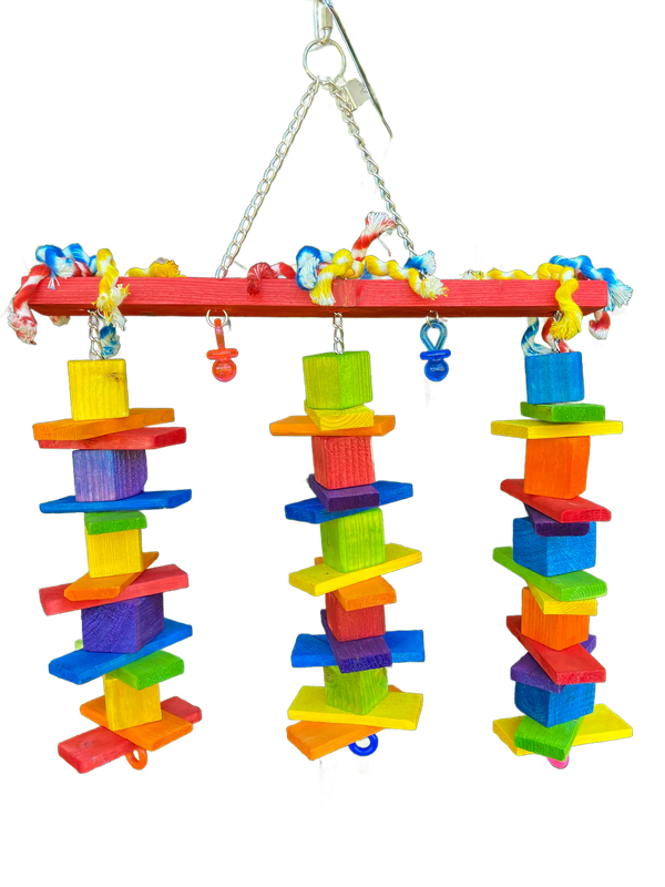 Medium Pine Windchime Toy for Large Size Birds by Ammerman Cage &amp; Equipment