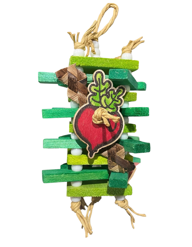 Radical Radish Rustic Balsa Sticky Stacker Limited Edition for Tiny &amp; Small Birds by Feathered Addictions