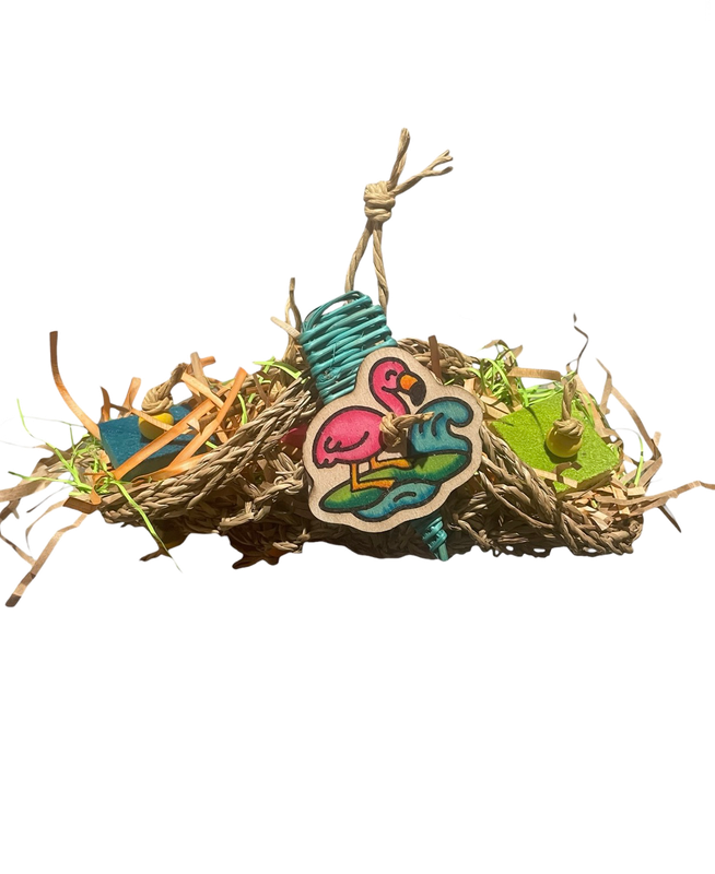 Flamingo Ohhhhh Surfing the Waves Limited Edition for Small &amp; Medium Birds by Feathered Addictions