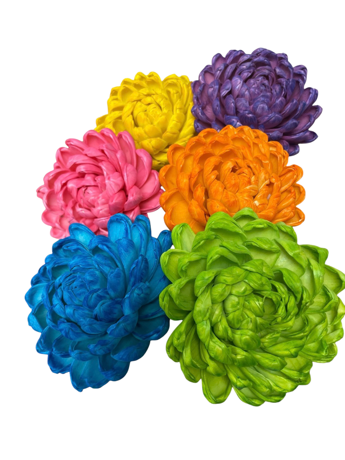 Sola Chrysanthemums Blooms 3 Pack Small 2.5" by Feathered Addictions