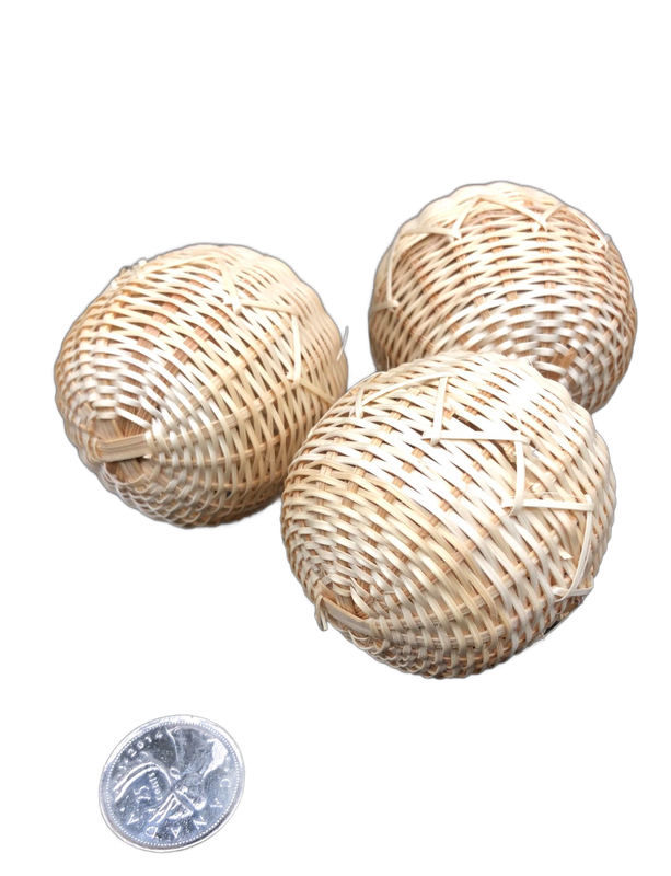 Popcorn Bamboo Balls 2" Natural - 2 Pack by Feathered Addictions