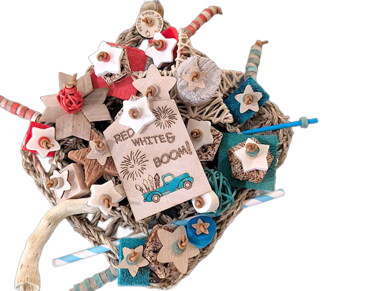 Red, White &amp; Blue 7" x 7" Premium Mat Shredder by Peter Piper Parrots Limited Edition