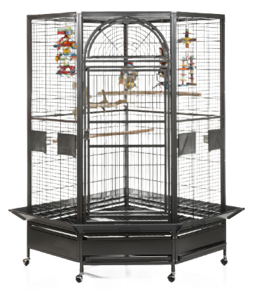 CC4242 HQ Black or Platinum - 42"x42"x73" Extra Large Corner Cage with 1" Bar Spacing by A&amp;E Cage Company