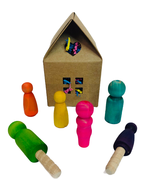 Family Fun House filled of MEDIUM Size Wood Foot Toys for Medium Birds or a Large Foot Toy for Large Birds by Bite Me Birdie