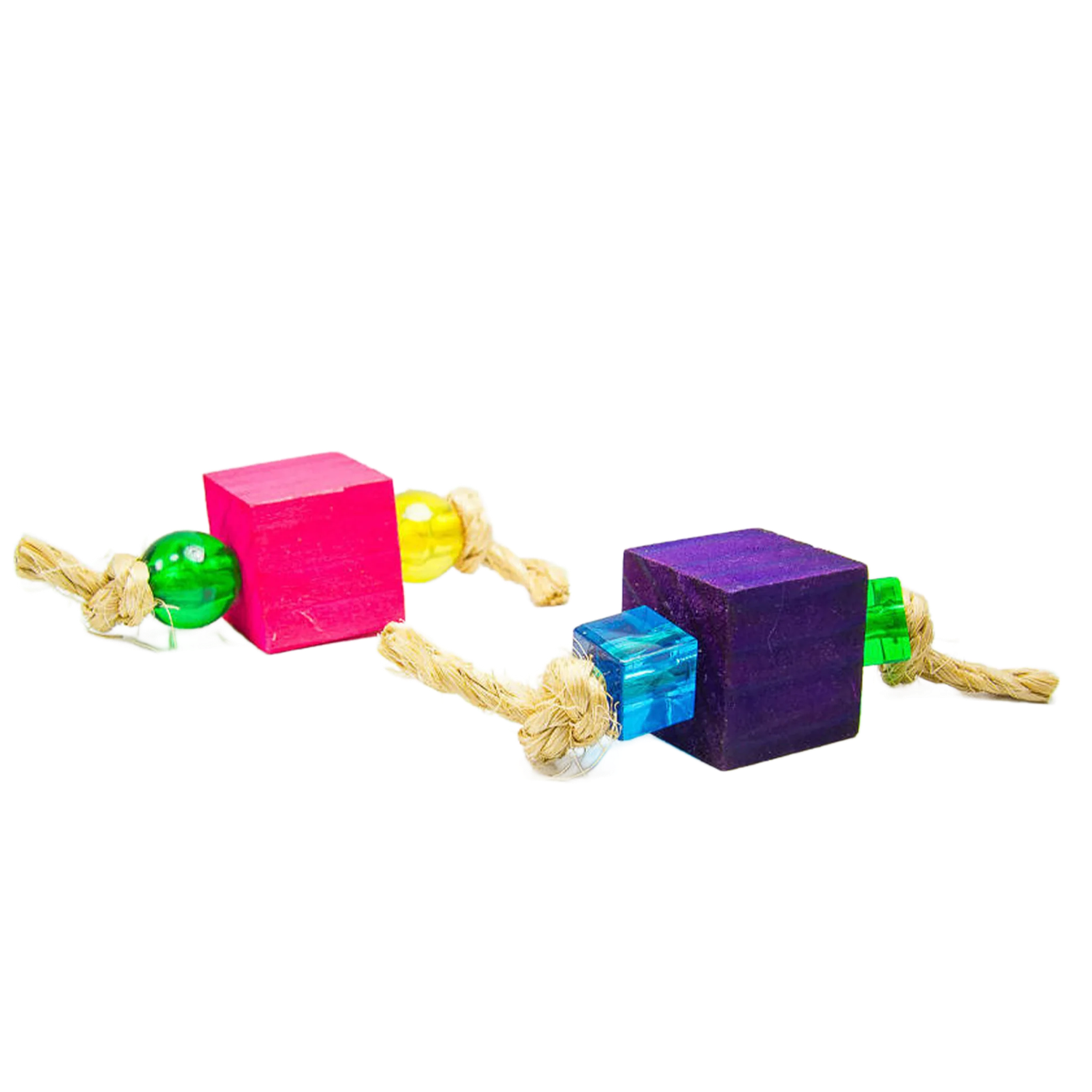 Crystal Set of 2 Foot Toys for Medium and Large Parrots by The Best Bird Toys