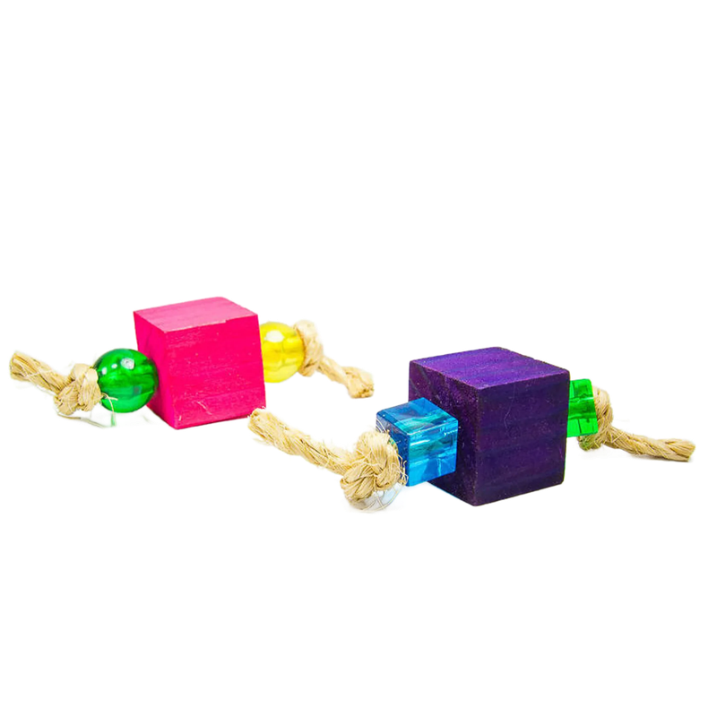 Crystal Set of 2 Foot Toys for Medium and Large Parrots by The Best Bird Toys