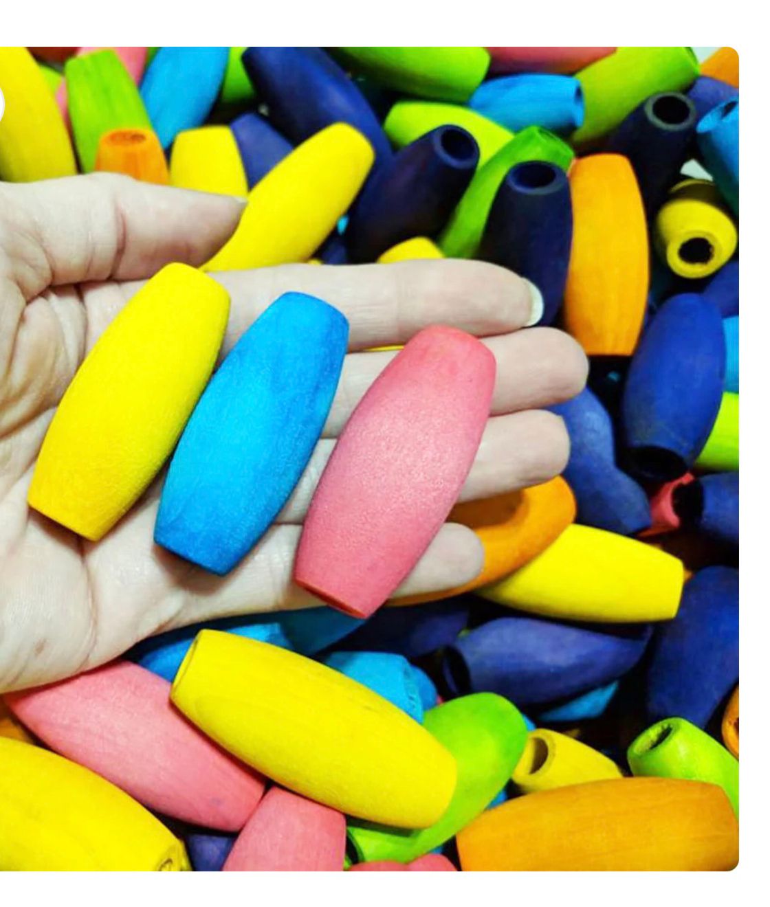 2" Large Oval Hardwood Beads 6 Pack by The Best Bird Toys