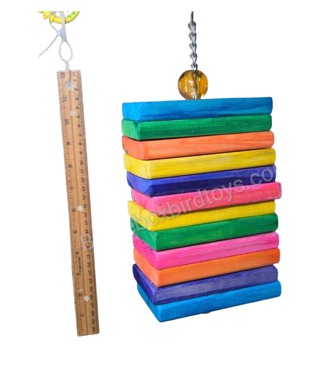 Thin Blocks Stack for Heavy Cherwing Medium Birds and all Large Birds by Birdie Box Bird Toys