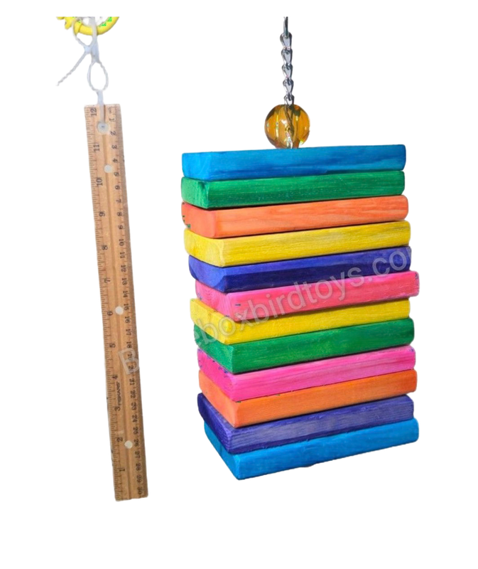 Thin Blocks Stack for Heavy Cherwing Medium Birds and all Large Birds by Birdie Box Bird Toys
