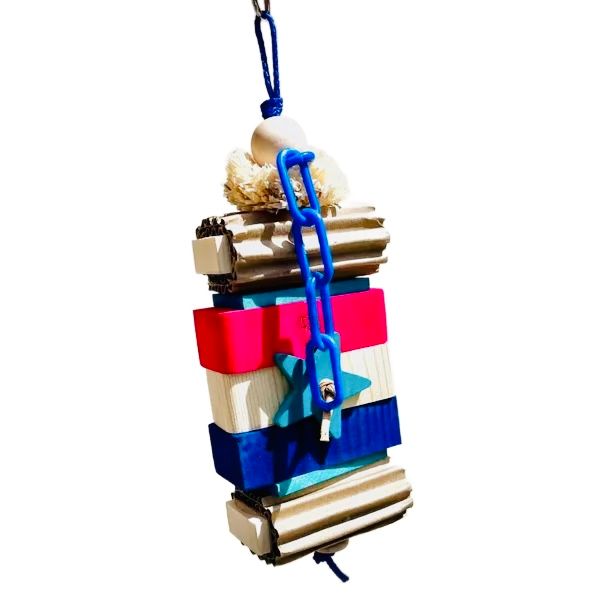 Cosmo Patriotic Toy for Medium &amp; Large Birds by Bite Me Birdie