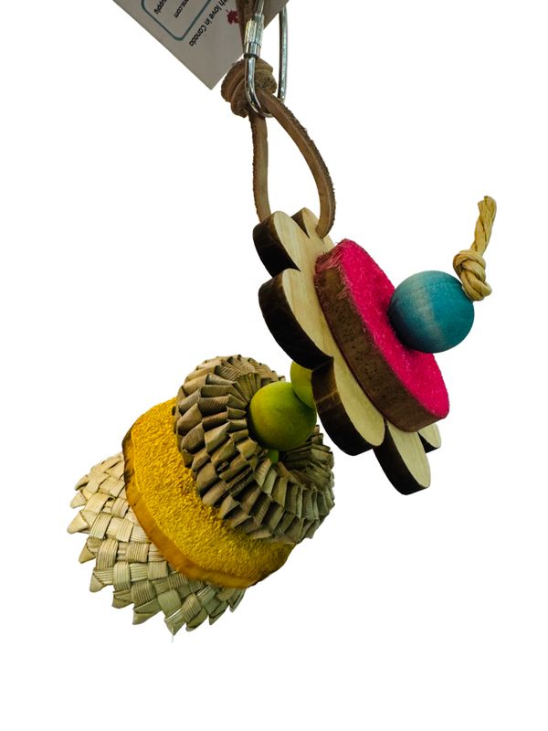 Pine Yucca Flower Wiggler Hanging Toy for Small &amp; some Medium Birds by Feathered Addictions