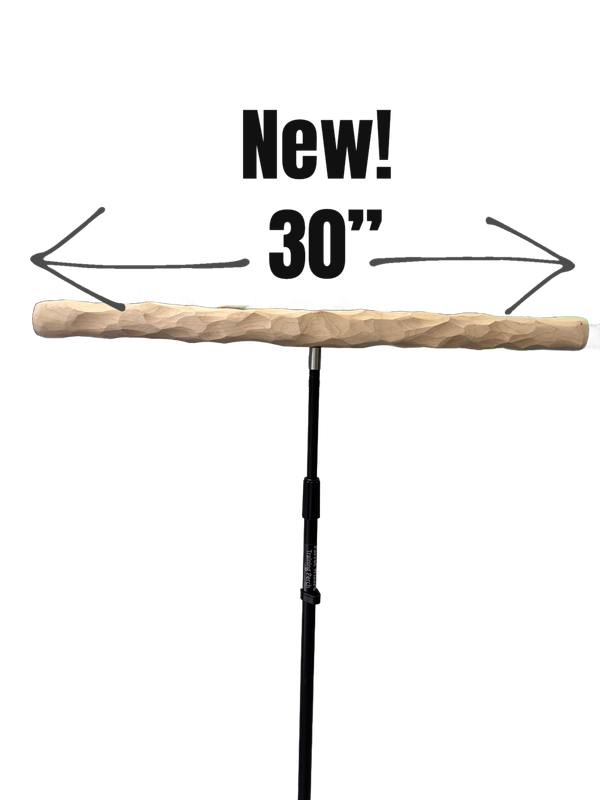 NEW Longer 30" Hardwood XL T Replacement Training PERCH for Parrot Wizard Training Floor Stands