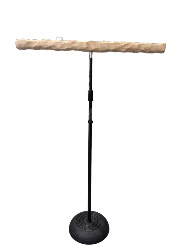 Large Bird Training Perch Floor Stand with NEW 30" Long Hardwood XL Perch and NEW Heavier Base by the Parrot Wizard