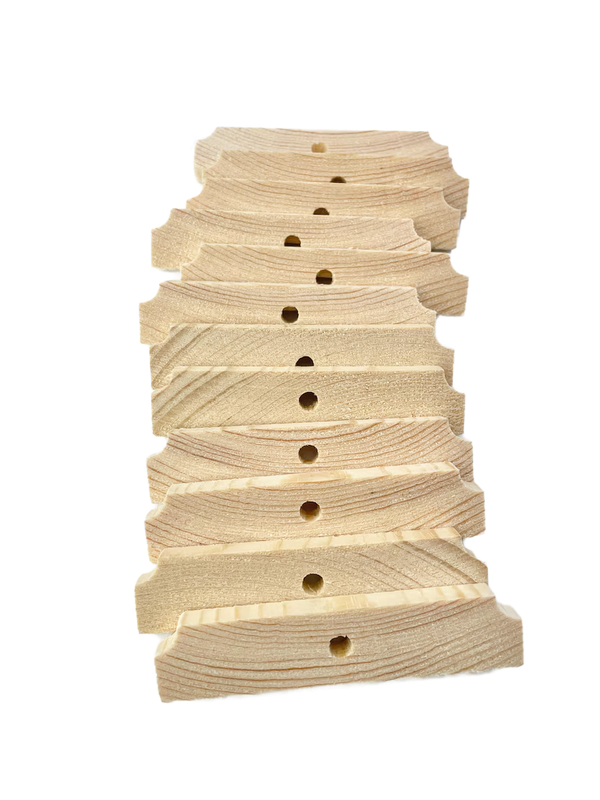 Natural Pine Slats with Drilled Hole Set of 24 for Medium and Small Birds by Pirate's Beak