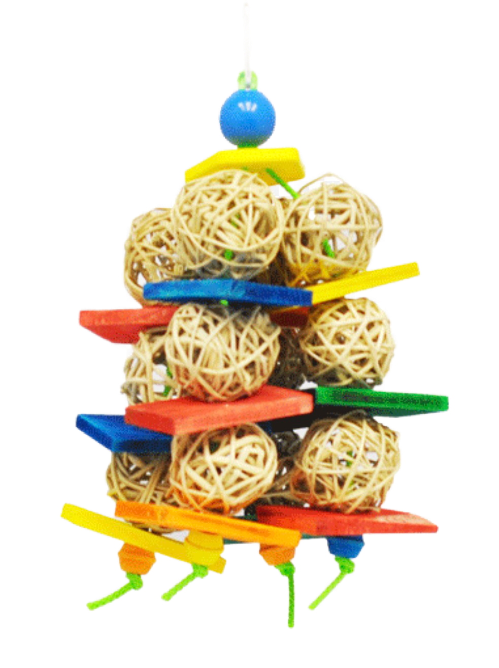 Wicker Ball Cluster Bird Toy for Small and Medium Birds by Happy Beaks A&amp;E Cage Company