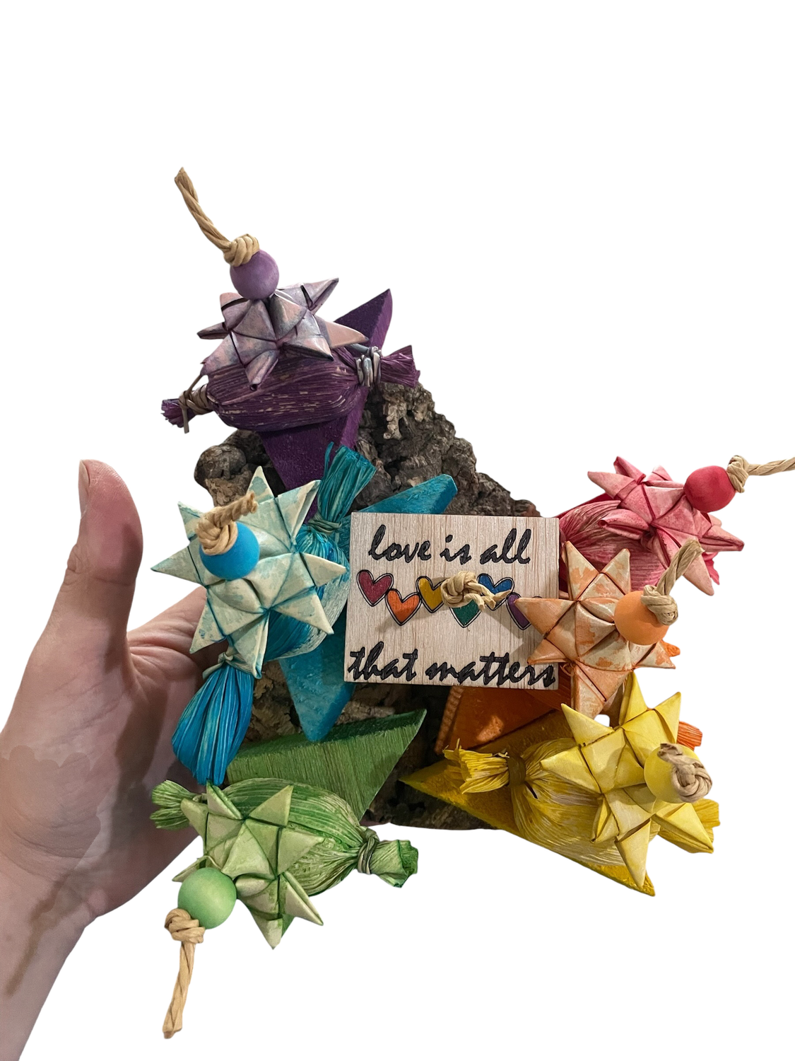 Love Is All that Matters Cork Bark Wall Limited Edition by Feathered Addictions