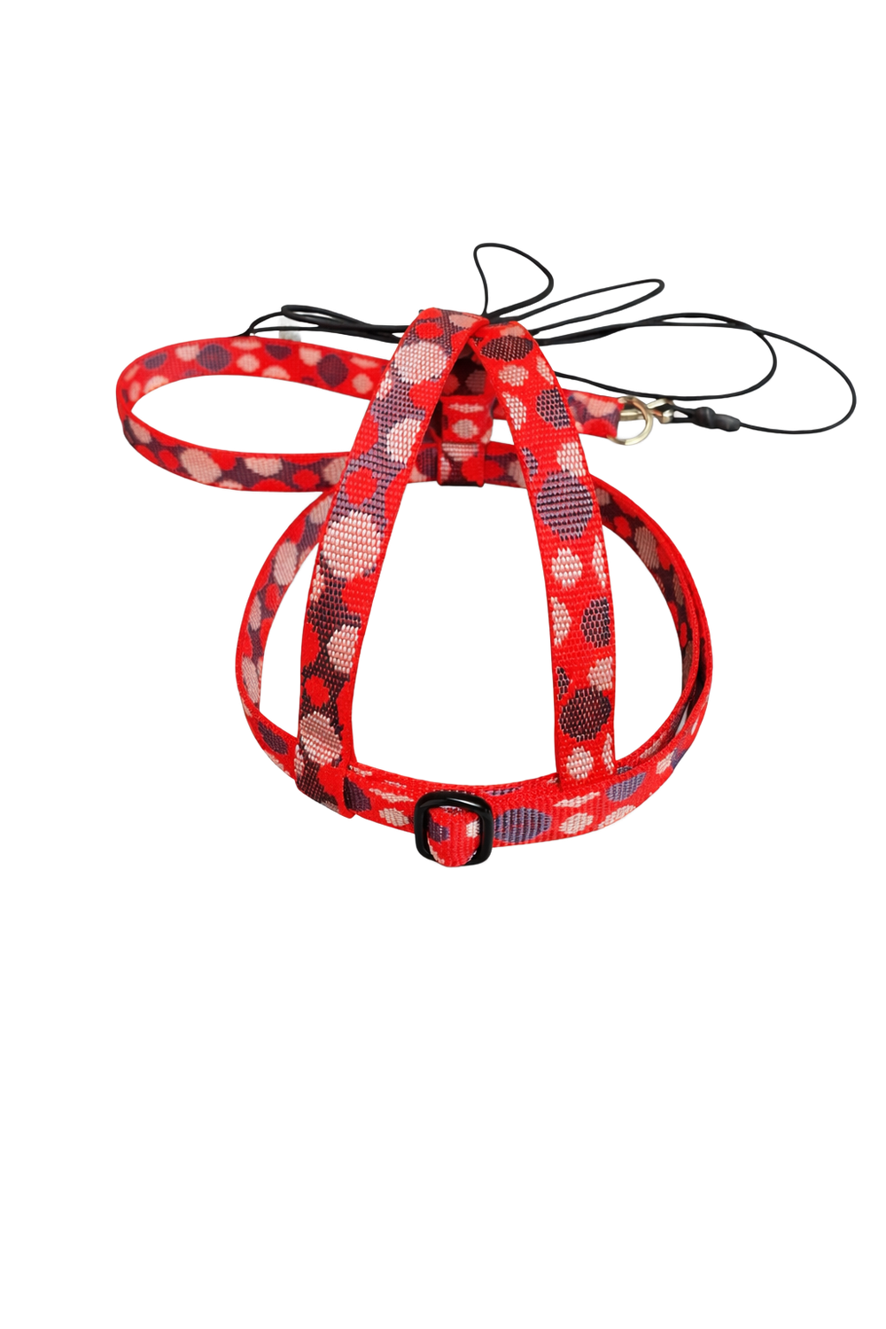 JMK Harness and Leash - Pretty Red Print, Size X-Large: 1100+ grams: Lg Moluccan, Green Winged Macaw, Hyacinth, Buffons