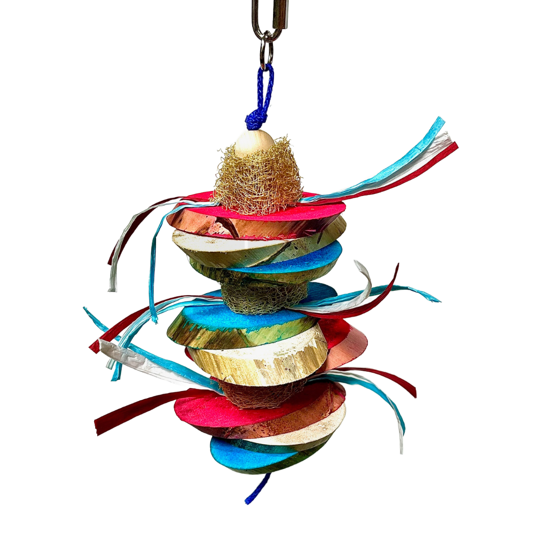Karma Patriotic hanging toy for Medium Size Birds by Bite Me Birdie