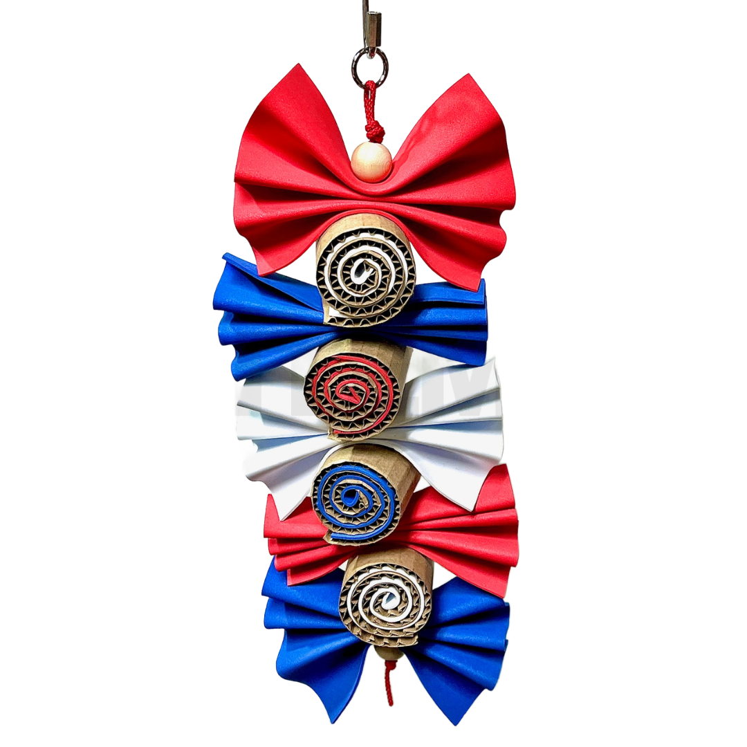Suzy Q Patriotic for Medium and some Large Birds by Bite Me Birdie Bird Toys