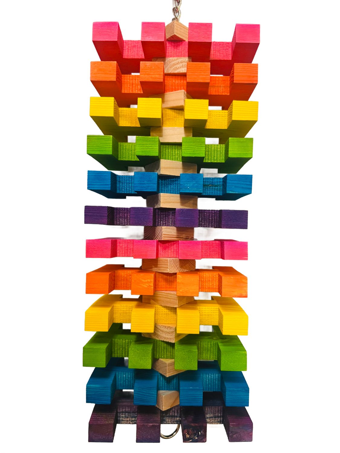 Jagger Rainbow Skinny Hanging Toy for Large Size Birds by Bite Me Birdie