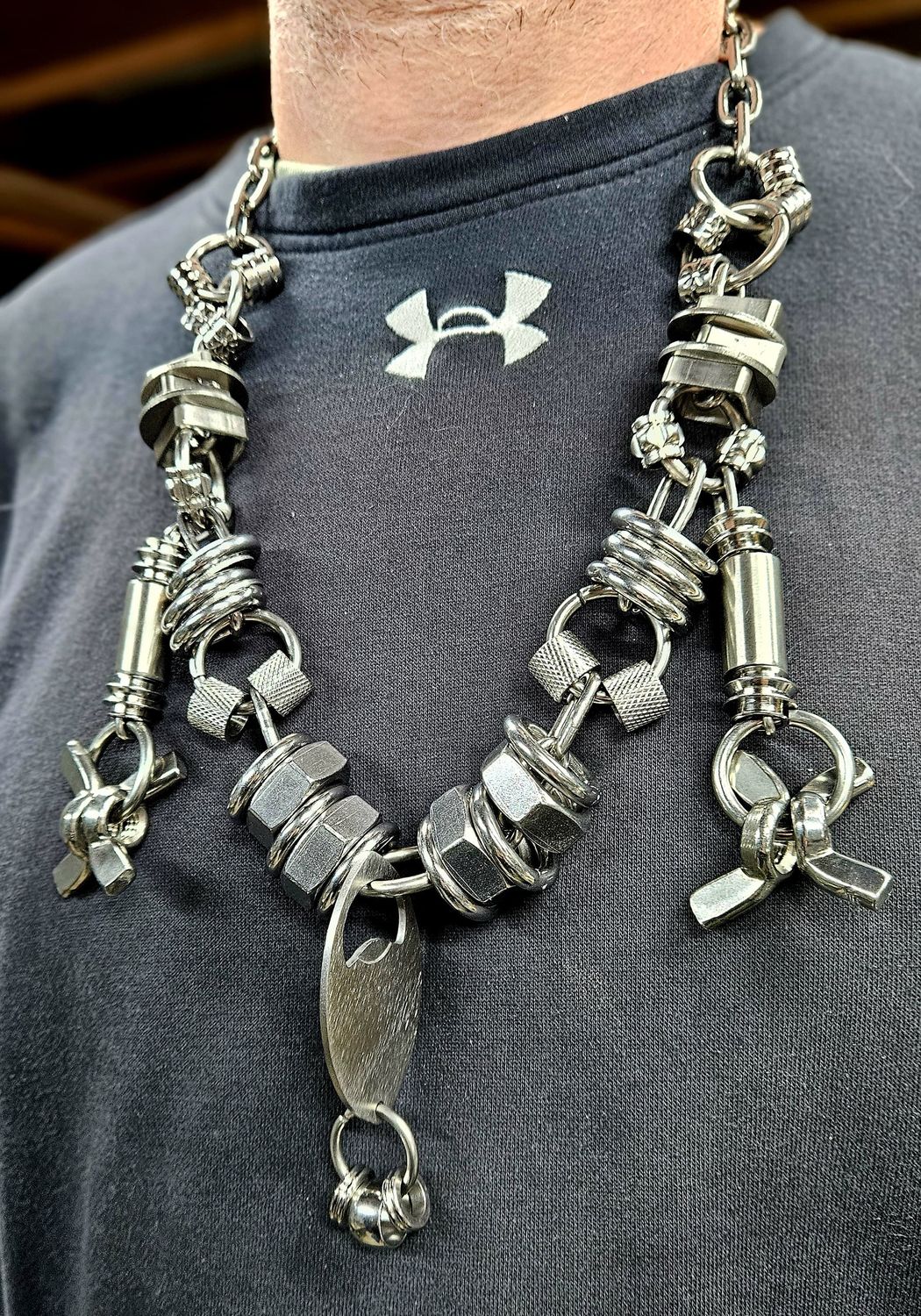 Heavy Duty Parrot Play Necklace #4 - Stainless Steel - Hand made in the USA
