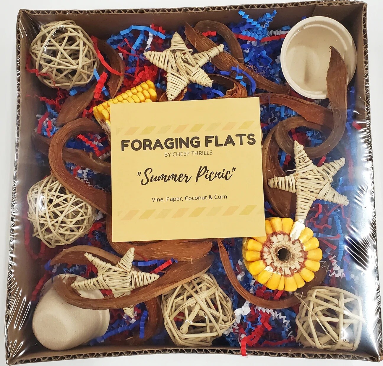 Summer Picnic Foraging Flat by Cheap Thrills Bird Toys