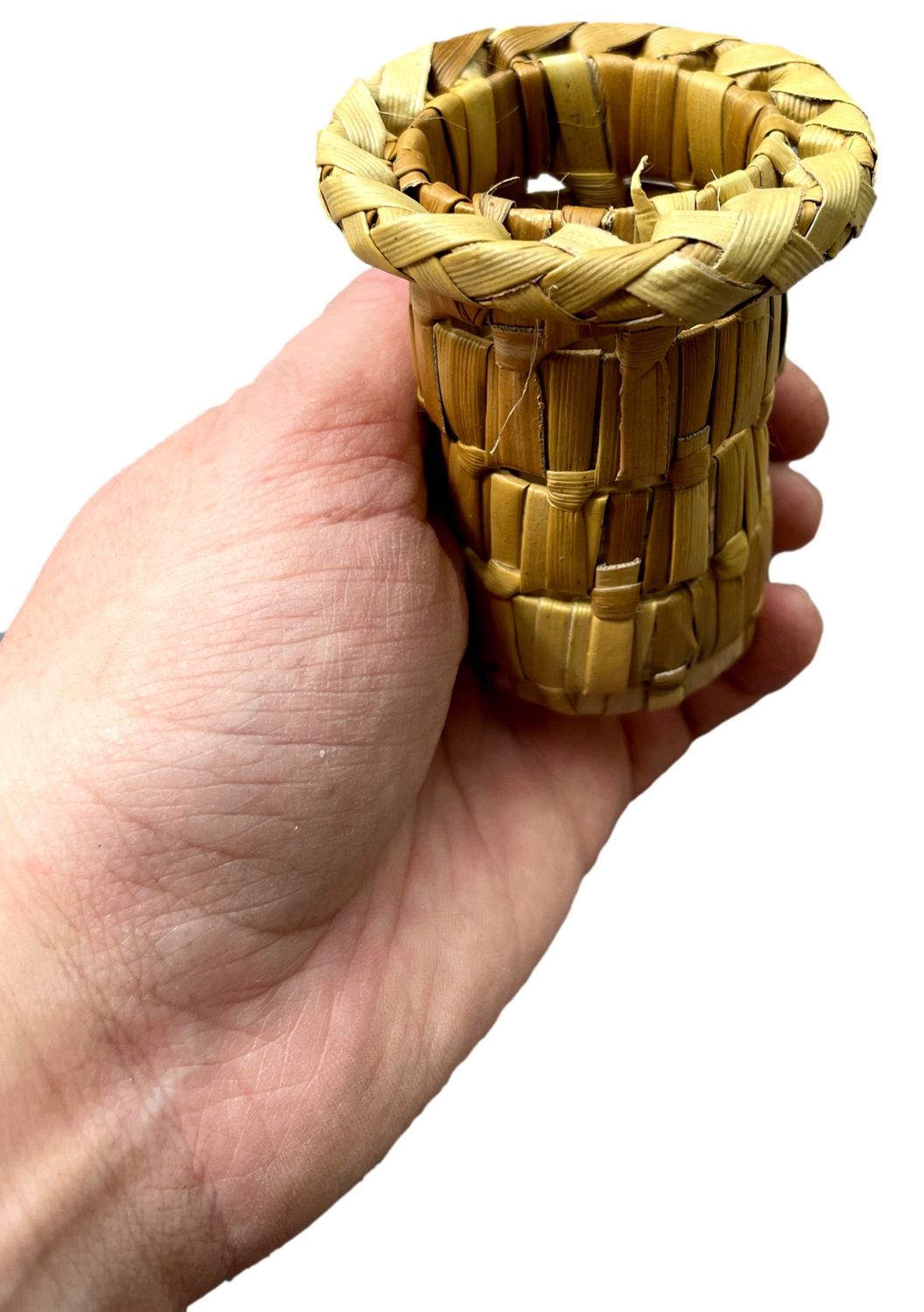 Dark Palm Mini Woven Palm Vase Mini by Feathered Addictions