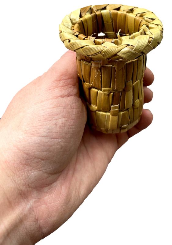 Dark Palm Mini Woven Palm Vase Mini by Feathered Addictions
