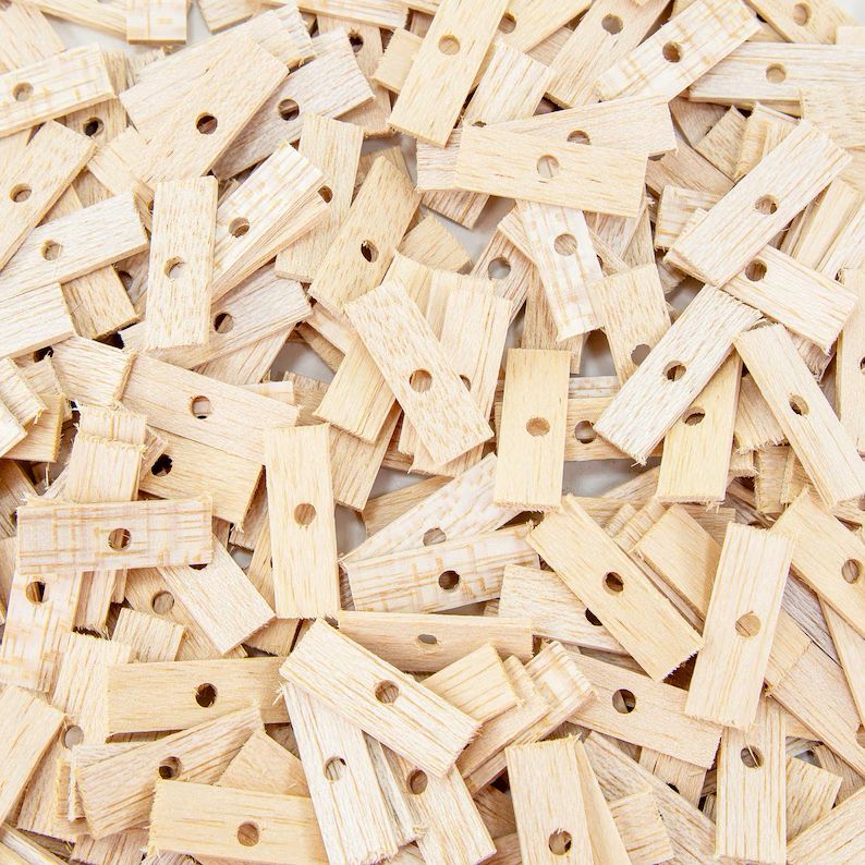 Balsa Shorties - NATURAL (no color) Bird Toy Parts Set of 24 by The Best Bird Toys