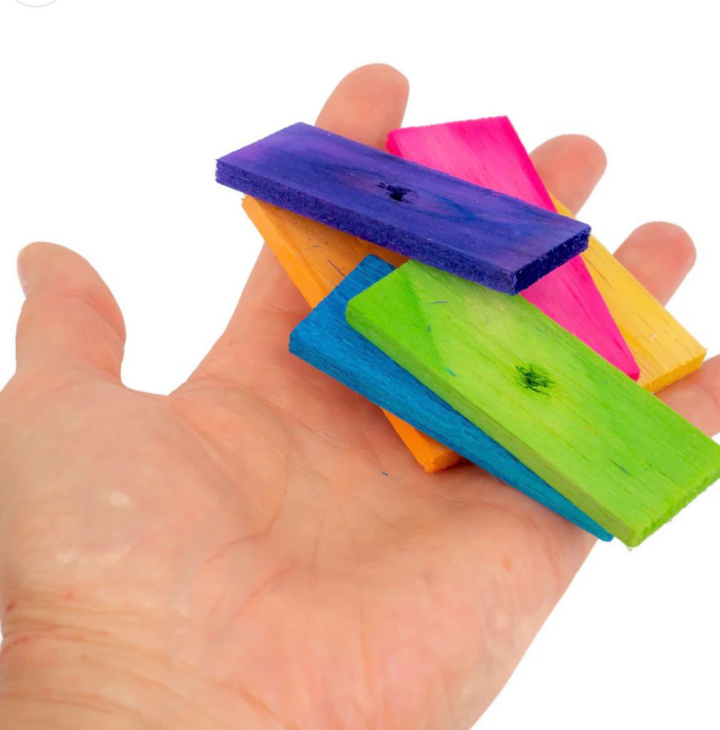 Balsa Slats - Colored Bird Toy Parts Set of 12 by The Best Bird Toys
