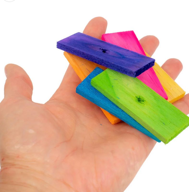 Balsa Slats - Colored Bird Toy Parts Set of 12 by The Best Bird Toys