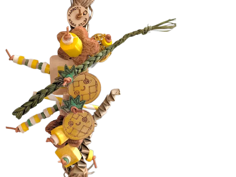 Pineapple Paradise Seagrass Shredder Limited Edition by Peter Piper Parrots