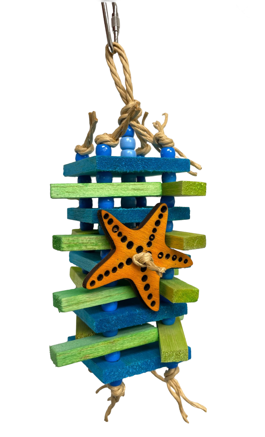 Saltwater Starfish Balsa Sticky Stacker Toy for Small and Medium Birds Limited Edition by Feathered Addictions