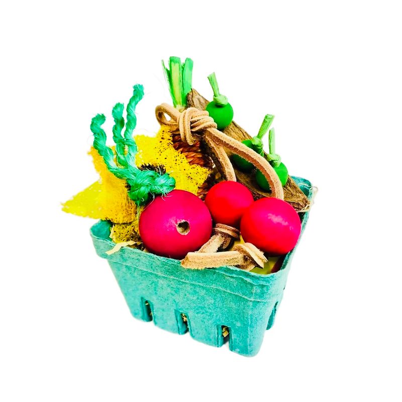 Farmers Market Foot Toy Basket for MEDIUM and some Large Size Birds by Bite Me Birdie