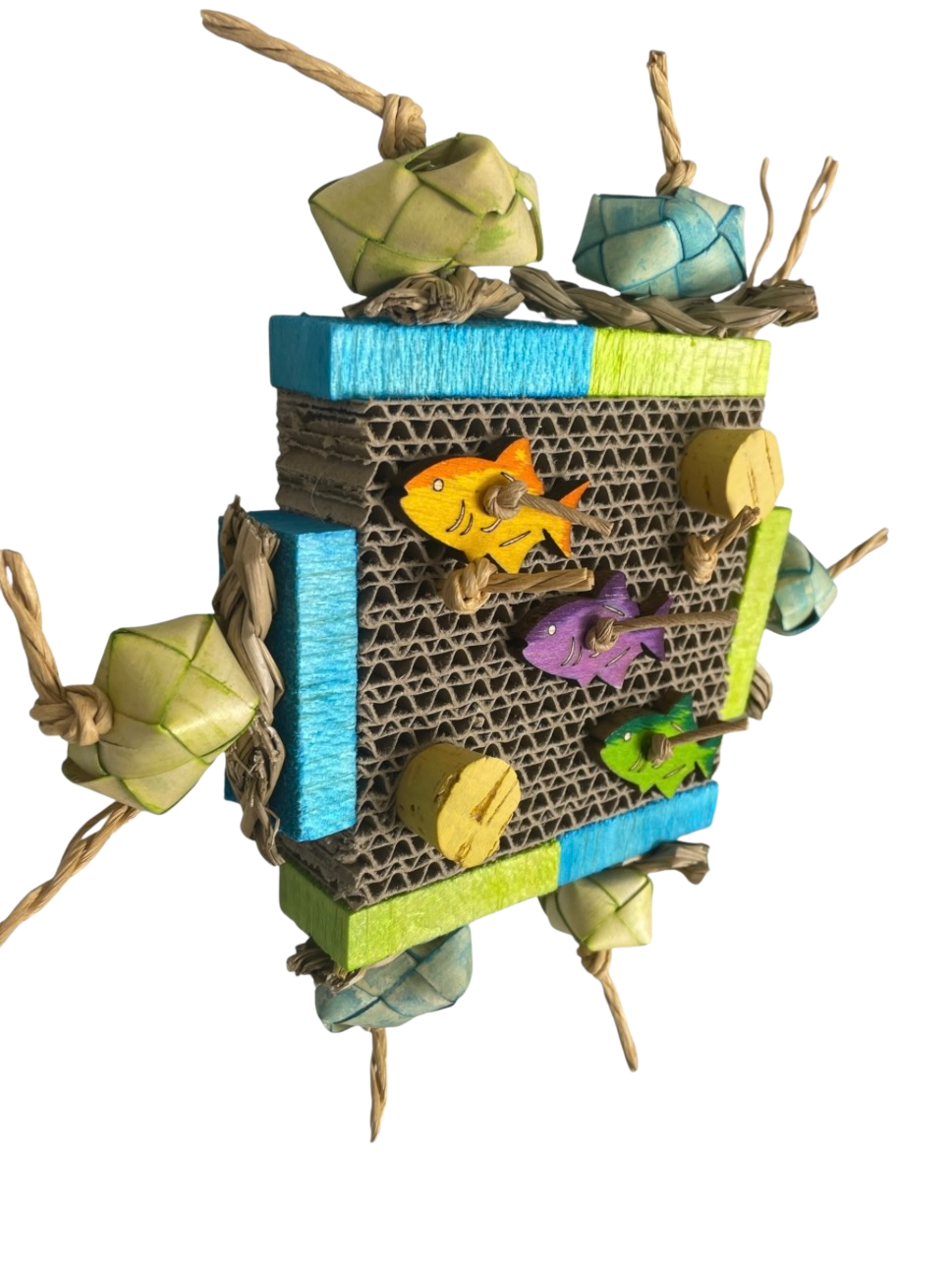School of Fish Mini Munch Board Cage Mount for Small Birds Limited Edition by Feathered Addictions