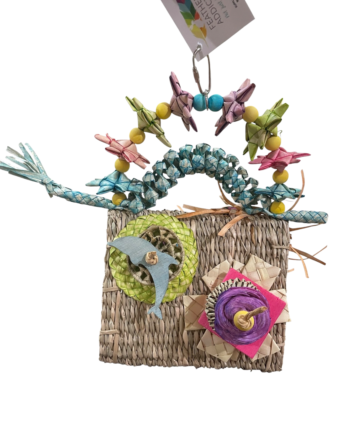 Singing My Sea Shanty Seagrass Sleepy Hut for Lovebirds, Parrotlets, Linnies and similar size birds LIMITED EDITION by Feathered Addictions